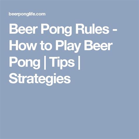 Beer Pong Rules - How to Play Beer Pong (With images) | Beer pong rules, Beer pong, Beer