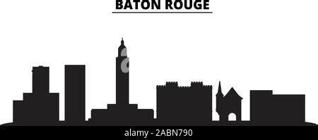 Outline Baton Rouge Louisiana City Skyline with Blue Buildings. Vector ...