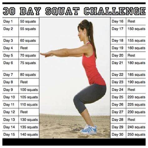 30 Day Squat Challenge Printable