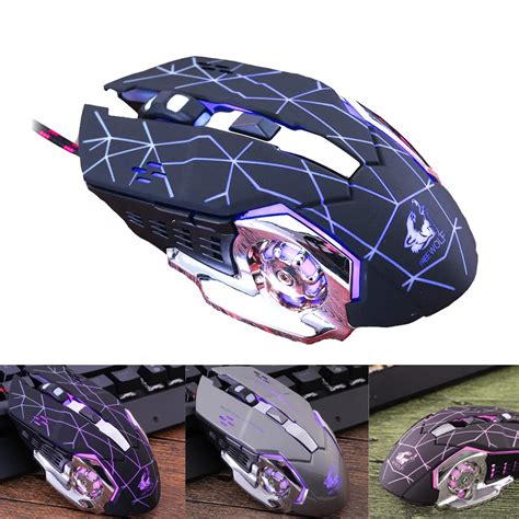 Professional Wired Game Mouse LED Light 4000DPI Optical Usb Ergonomic Pro Gamer Gaming Mouse ...