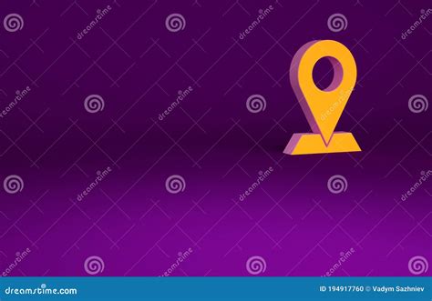 Orange Map Pin Icon Isolated on Purple Background. Navigation, Pointer, Location, Map, Gps ...