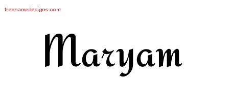 Calligraphic Stylish Name Tattoo Designs Maryam Download Free - Free ...