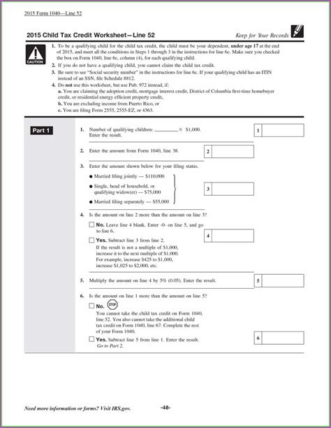 30++ Child Tax Credit Worksheet 2019 – Worksheets Decoomo