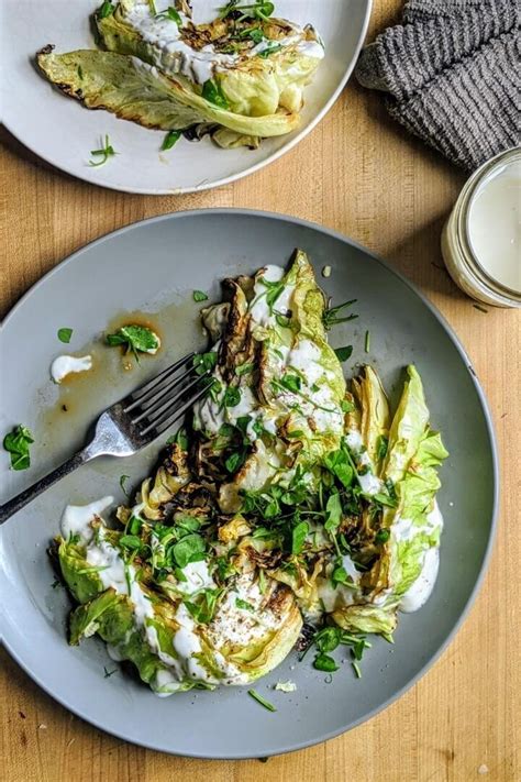 Charred Cabbage Salad with Garlic Yogurt Sauce - walktoeat