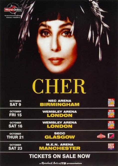 Cher Vintage Concert Poster from NEC Arena, Oct 9, 1999 at Wolfgang's