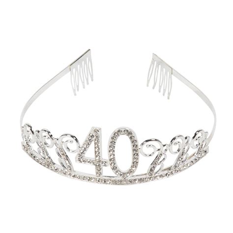 Happy Birthday Tiara and Sash Set â€“ Rhinestone Queen Tiara with Forty ...