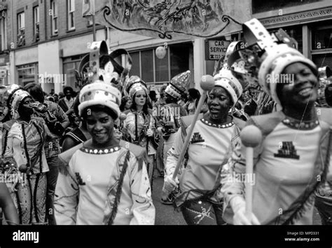 The Notting Hill Carnival in the streets of West London in 1976, the largest street festival in ...