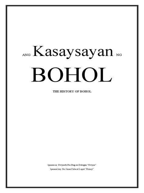 Bohol The History of Bohol | PDF