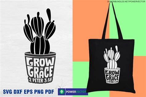 Grow in grace bible verse typography design