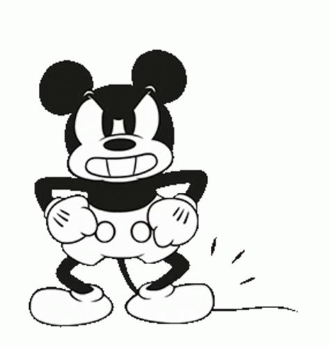 a cartoon mickey mouse with an angry look on his face