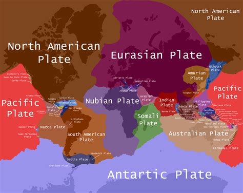 Mercator Projection of all proven tectonic plates : r/MapPorn