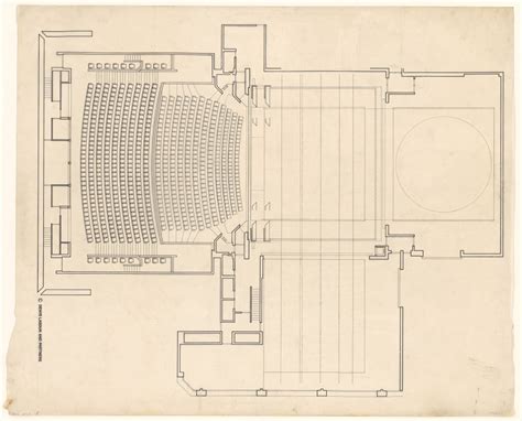 Publication drawings for the Royal National Theatre, South Bank, London: plan of the Lyttelton ...