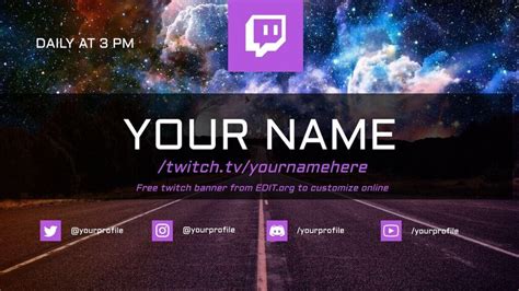 Editable Twitch banner designs online