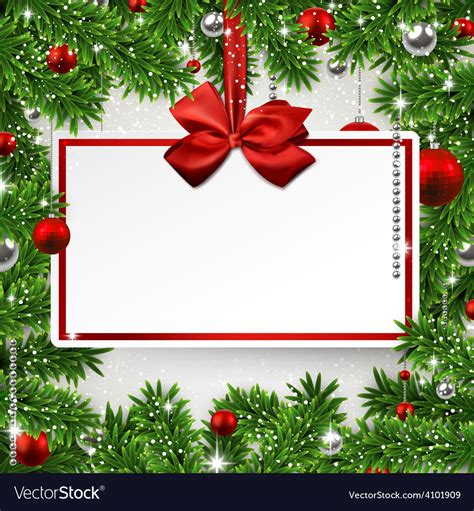 Christmas frame with invitation card Royalty Free Vector