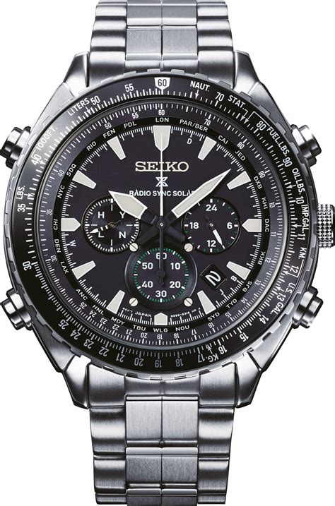 Seiko Men's Prospex Radio Sync Solar Pilot Watch SSG001P1 - Walmart.com