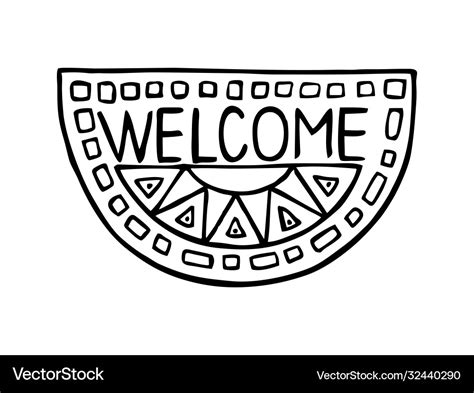 Welcome Mat Clipart Black And White