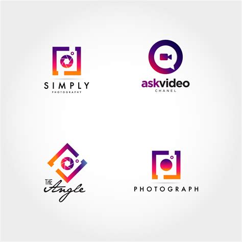 Photography Videography Logo Icon Design Set 602743 Vector Art at Vecteezy