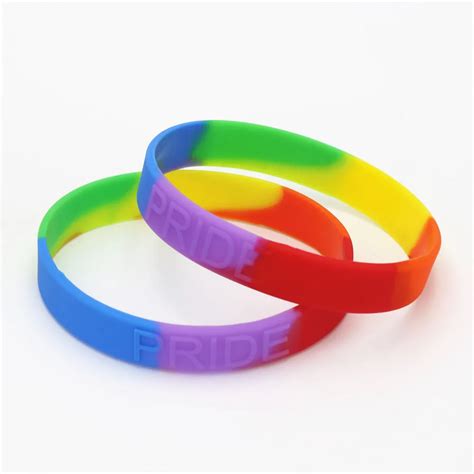 Wholesale Rainbow Pride Embossed Silicone Wristbands (50 Pieces) - Queerks™