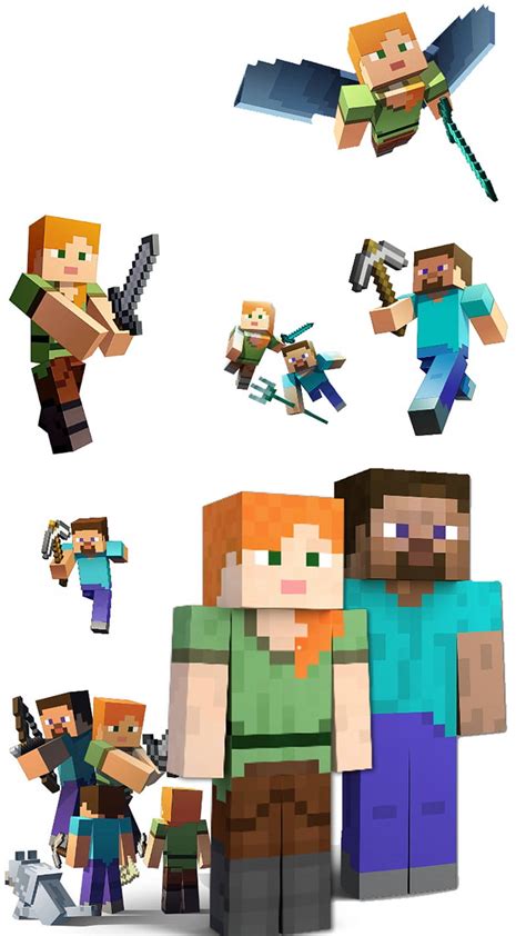 Download Minecraft Phone Cute Phone Characters Wallpaper | Wallpapers.com