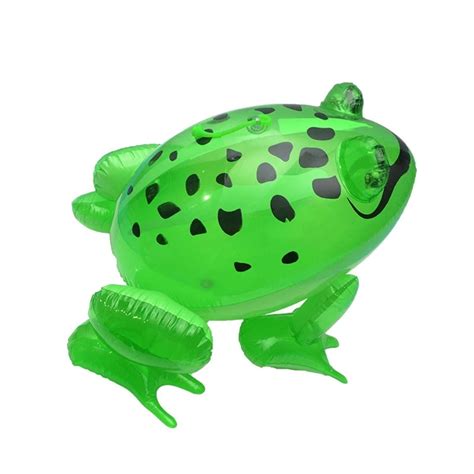 Funny Cute Inflatable Frog with Flashing Light Animal Blow up Toys Party Decoration for Toddler ...