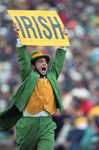 Notre Dame Fighting Irish mascot The Leprechaun mascot on field with ...