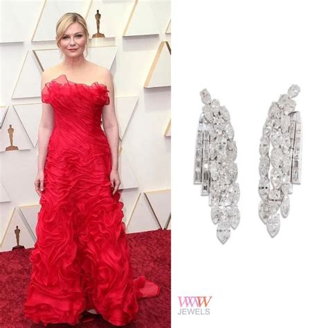 Kristen Dunst's Fred Leighton earrings at 2022 Oscars White Diamond ...