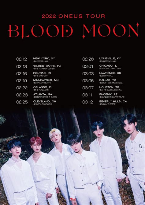 2022 ONEUS "BLOOD MOON" US Tour: Cities And Ticket Details - Discover ...