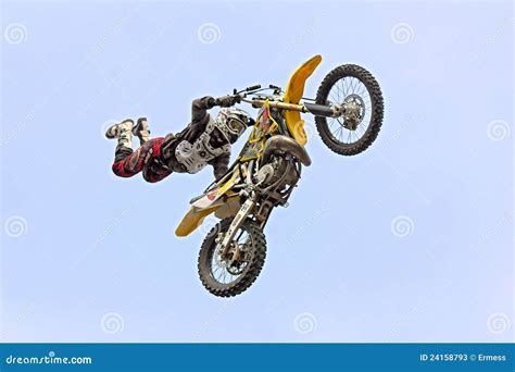 Freestyle motocross editorial stock photo. Image of flying - 24158793