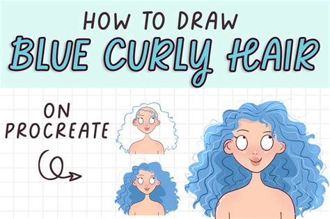 How to Draw Blue Curly Hair on Procreate [Easy Beginner Tutorial] - Draw Cartoon Style!
