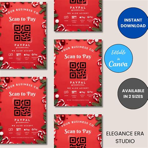 Printable Christmas Scan to Pay QR Code Sign Customizable - Etsy