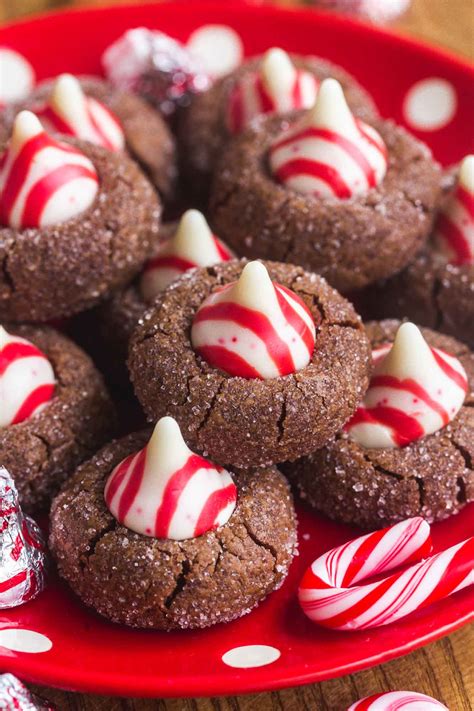 Classic Chocolate Peppermint Kiss Cookies - Fun Cookie Recipes