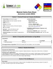 msds ammonium acetate buffer.pdf - 1 2 0 He a lt h 2 Fire 1 Re a c t iv it y 0 P e rs o n a l P ...