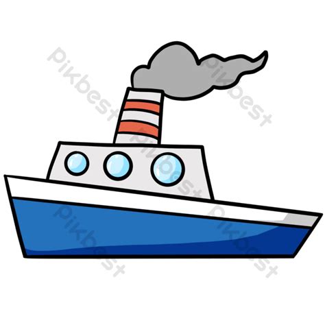 Blue Boat Clipart Ship Line PNG Images | PSD Free Download - Pikbest