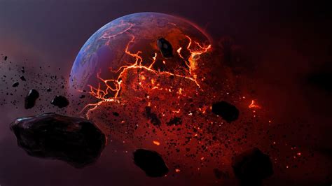 Meteor burning earth planet apocalyptic h wallpaper | 1920x1080 ...