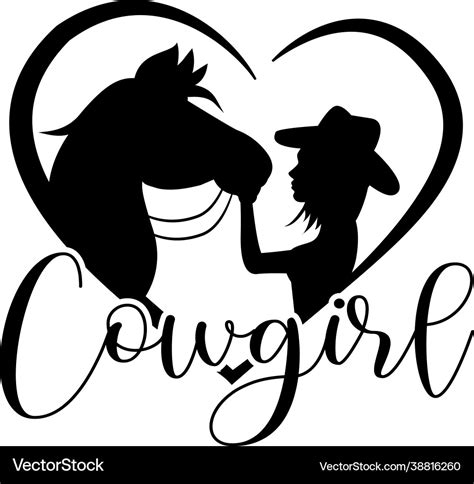 Cowgirl logo inspirational positive quotes Vector Image