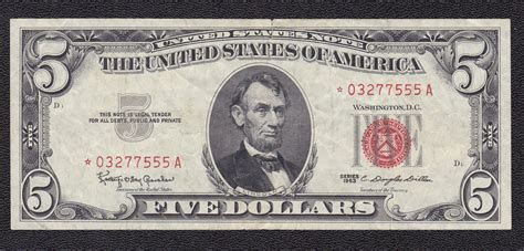 Abraham Lincoln 5 Dollar Bill Portrait