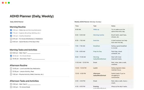 Notion ADHD Planner (Daily, Weekly) | Notion Template