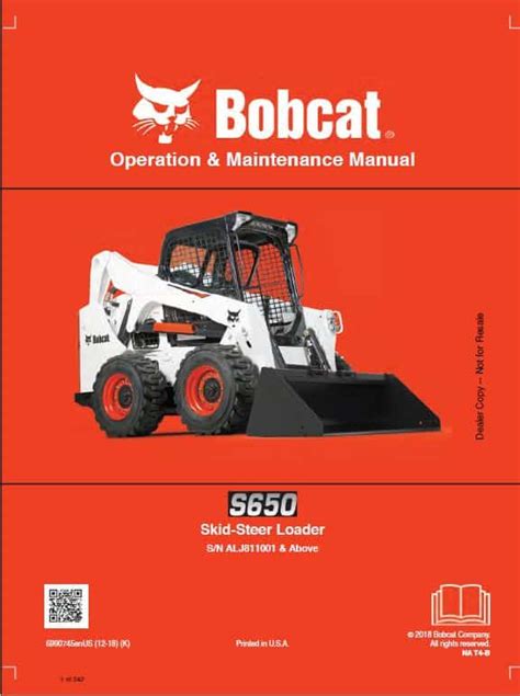 Bobcat S650 Skid-Steer Loader Service Manual