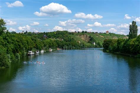 Paddleboard Class on the Neckar River in Stuttgart in Summer Editorial ...