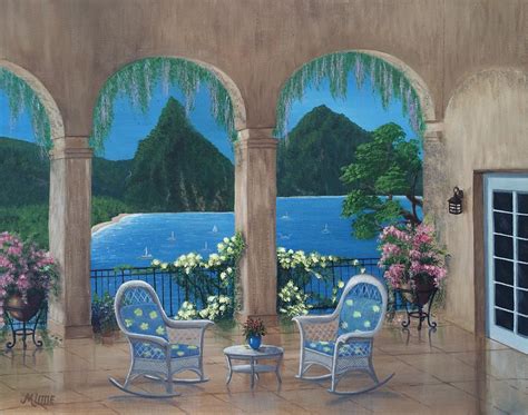 Balcony With A View Painting by Marlene Little