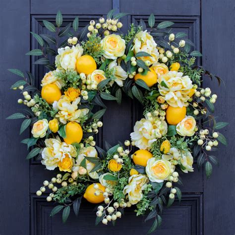 Silk Wreaths, Door Wreaths Diy, Diy Wreath, Lemon Wreath Diy, Floral Wreaths, Tulip Wreath Diy ...