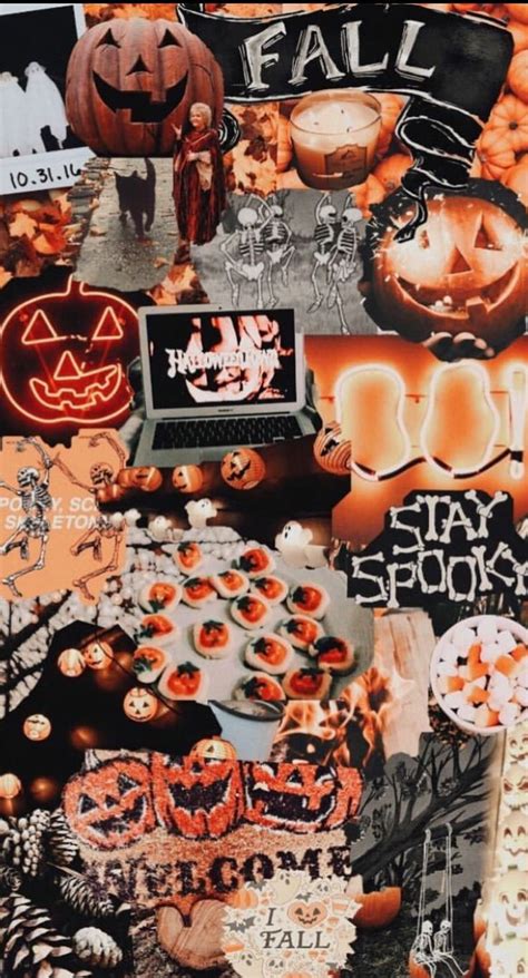 Spooky Fall, aesthetic, autumn, halloween, pumpkins, HD phone wallpaper | Peakpx