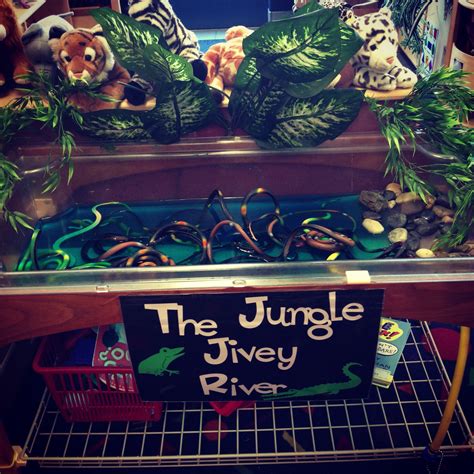 A great sensory table. #sensory #preschool #jungle #theme #river | Jungle activities, Preschool ...