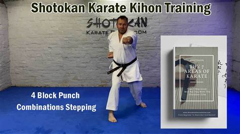 Shotokan Karate Kihon Training 4 Block Punch Combinations