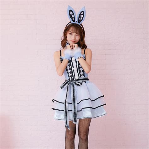 5pcs Lovely Women's Bunny Girl Sling Skirt Halloween Rabbit Masquerade ...