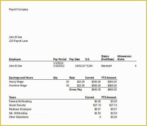 Pay Stub Template Free Of Pay Stub Templates Samples Examples | Sexiz Pix