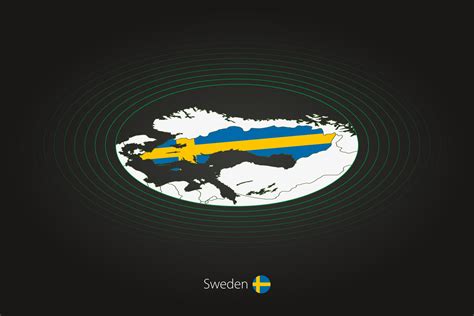 Sweden map in dark color, oval map with neighboring countries. 22465994 ...