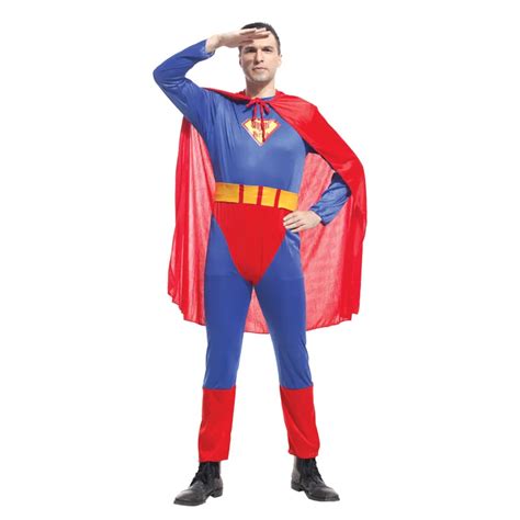 Adult Superman Costumes Red Blue Lycra Spandex Full Body Superhero Zentai Suits Super Hero Cape ...