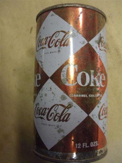 Vintage Rare Coke Can w/Diamonds, Tin w/Pull Tab Top Empty 12 oz 1960 ...