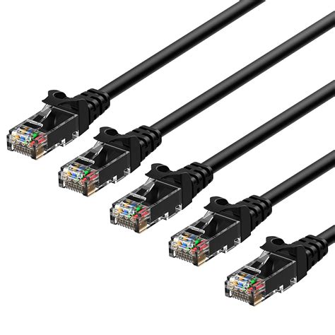 Ethernet Cable, Rankie 5-Pack RJ45 Cat 6 Ethernet Patch LAN Network Cable - 3 Feet (Black ...